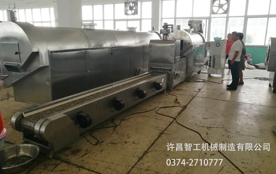 青岛客户试用流水线炒瓜子设备