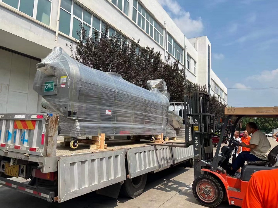 许昌智工四米电磁流水线炒年糕片设备装车发货浙江